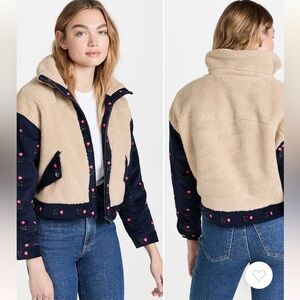 Something Navy Teddy Corduroy Trucker Jacket